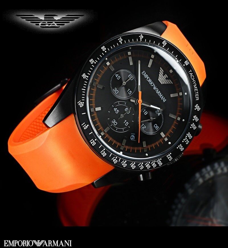 armani orange watch